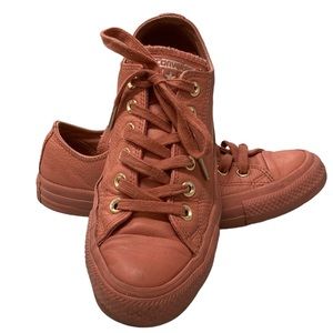 Converse Chuck Taylor Pink Mauve Leather Monochrome Low Top Sneakers Sz 7 Men 5